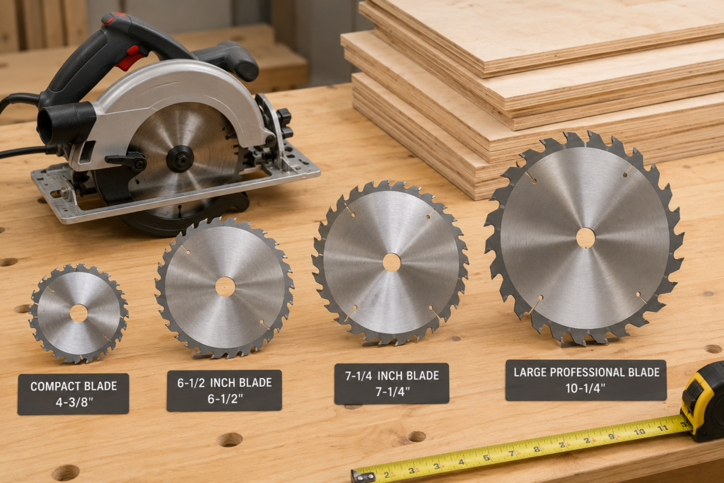 Circular saw blade size comparison for choosing the right blade diameter