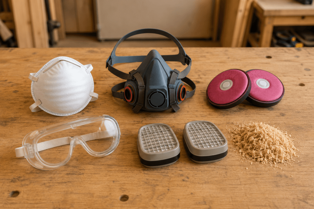 Comparison of N95 mask and P100 respirator filters for workshop dust