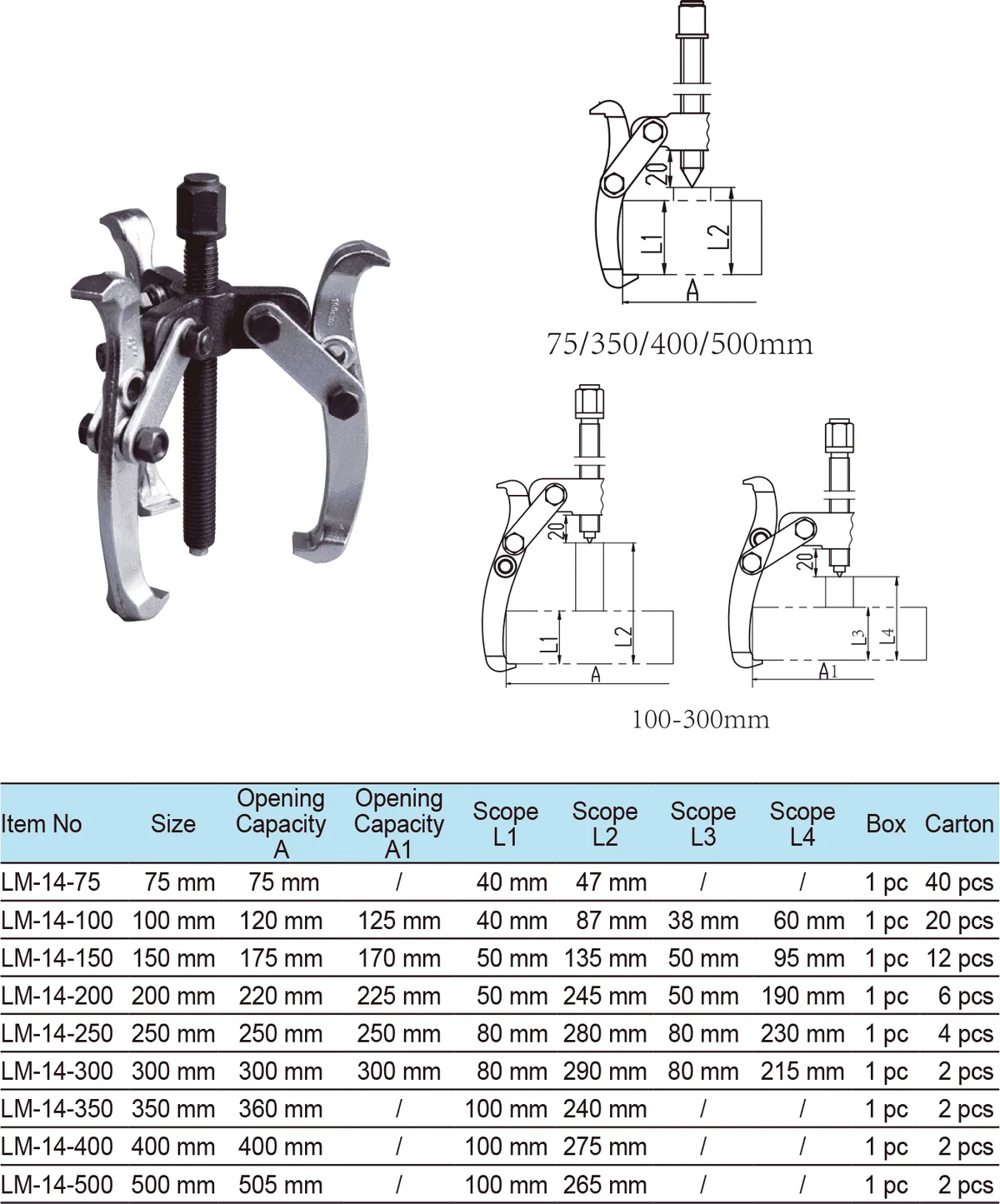 2-jaw bearing puller
